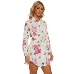 Womens Long Sleeve Shirt Dress 