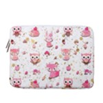 Pink Woodland Animals, Koteto 13  Vertical Laptop Sleeve Case With Pocket