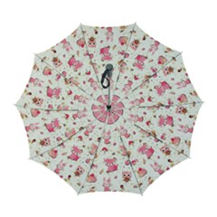 Pink Woodland Animals, Koteto Automatic Folding Umbrella with Case (Large) from ArtsNow.com