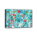 Snowy Winter Foliage, Adoxali, Christmas, Berry, Blue Mini Canvas 6  x 4  (Stretched)