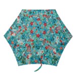 Snowy Winter Foliage, Adoxali, Christmas, Berry, Blue Mini Folding Umbrellas