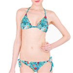 Snowy Winter Foliage, Adoxali, Christmas, Berry, Blue Classic Bikini Set