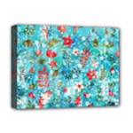 Snowy Winter Foliage, Adoxali, Christmas, Berry, Blue Deluxe Canvas 16  x 12  (Stretched) 