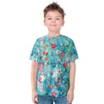 Snowy Winter Foliage, Adoxali, Christmas, Berry, Blue Kids  Cotton T-Shirt