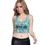 Snowy Winter Foliage, Adoxali, Christmas, Berry, Blue Racer Back Crop Top