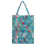 Snowy Winter Foliage, Adoxali, Christmas, Berry, Blue Classic Tote Bag