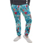 Snowy Winter Foliage, Adoxali, Christmas, Berry, Blue Men s Jogger Sweatpants