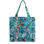 Snowy Winter Foliage, Adoxali, Christmas, Berry, Blue Zipper Grocery Tote Bag