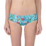 Snowy Winter Foliage, Adoxali, Christmas, Berry, Blue Classic Bikini Bottoms