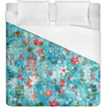 Snowy Winter Foliage, Adoxali, Christmas, Berry, Blue Duvet Cover (King Size)