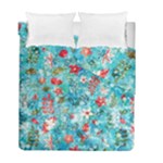 Snowy Winter Foliage, Adoxali, Christmas, Berry, Blue Duvet Cover Double Side (Full/ Double Size)