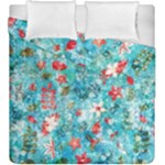 Snowy Winter Foliage, Adoxali, Christmas, Berry, Blue Duvet Cover Double Side (King Size)