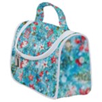 Snowy Winter Foliage, Adoxali, Christmas, Berry, Blue Satchel Handbag