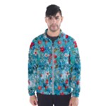 Snowy Winter Foliage, Adoxali, Christmas, Berry, Blue Men s Windbreaker