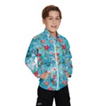 Snowy Winter Foliage, Adoxali, Christmas, Berry, Blue Kids  Windbreaker