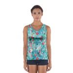 Snowy Winter Foliage, Adoxali, Christmas, Berry, Blue Sport Tank Top 