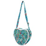 Snowy Winter Foliage, Adoxali, Christmas, Berry, Blue Heart Shoulder Bag