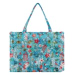 Snowy Winter Foliage, Adoxali, Christmas, Berry, Blue Medium Tote Bag