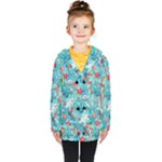 Snowy Winter Foliage, Adoxali, Christmas, Berry, Blue Kids  Double Breasted Button Coat