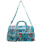 Snowy Winter Foliage, Adoxali, Christmas, Berry, Blue Sports Gym Duffle Bag with Shoe Compartment