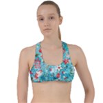 Snowy Winter Foliage, Adoxali, Christmas, Berry, Blue Criss Cross Racerback Sports Bra