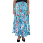 Snowy Winter Foliage, Adoxali, Christmas, Berry, Blue Flared Maxi Skirt