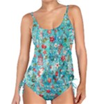 Snowy Winter Foliage, Adoxali, Christmas, Berry, Blue Tankini Set