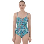 Snowy Winter Foliage, Adoxali, Christmas, Berry, Blue Sweetheart Tankini Set