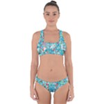 Snowy Winter Foliage, Adoxali, Christmas, Berry, Blue Cross Back Hipster Bikini Set