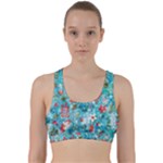 Snowy Winter Foliage, Adoxali, Christmas, Berry, Blue Back Weave Sports Bra