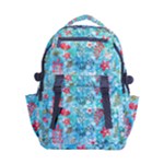 Snowy Winter Foliage, Adoxali, Christmas, Berry, Blue Carry-on Double Buckle Travel Backpack