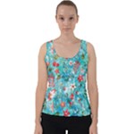 Snowy Winter Foliage, Adoxali, Christmas, Berry, Blue Velvet Tank Top