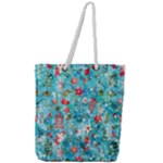 Snowy Winter Foliage, Adoxali, Christmas, Berry, Blue Full Print Rope Handle Tote (Large)