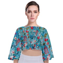 Tie Back Butterfly Sleeve Chiffon Top 