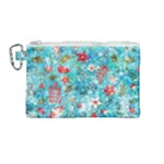 Snowy Winter Foliage, Adoxali, Christmas, Berry, Blue Canvas Cosmetic Bag (Medium)