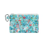 Snowy Winter Foliage, Adoxali, Christmas, Berry, Blue Canvas Cosmetic Bag (Small)