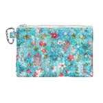 Snowy Winter Foliage, Adoxali, Christmas, Berry, Blue Canvas Cosmetic Bag (Large)