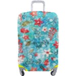 Snowy Winter Foliage, Adoxali, Christmas, Berry, Blue Luggage Cover (Large)