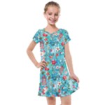 Snowy Winter Foliage, Adoxali, Christmas, Berry, Blue Kids  Cross Web Dress