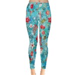 Snowy Winter Foliage, Adoxali, Christmas, Berry, Blue Inside Out Leggings