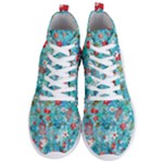 Snowy Winter Foliage, Adoxali, Christmas, Berry, Blue Men s Lightweight High Top Sneakers