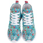 Snowy Winter Foliage, Adoxali, Christmas, Berry, Blue Women s Lightweight High Top Sneakers