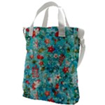 Snowy Winter Foliage, Adoxali, Christmas, Berry, Blue Canvas Messenger Bag