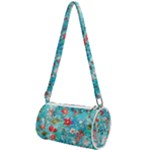 Snowy Winter Foliage, Adoxali, Christmas, Berry, Blue Mini Cylinder Bag