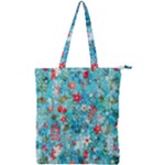 Snowy Winter Foliage, Adoxali, Christmas, Berry, Blue Double Zip Up Tote Bag