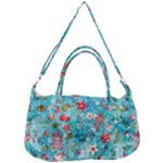 Snowy Winter Foliage, Adoxali, Christmas, Berry, Blue Removable Strap Handbag