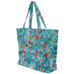 Snowy Winter Foliage, Adoxali, Christmas, Berry, Blue Zip Up Canvas Bag