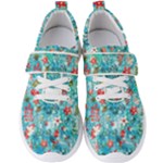 Snowy Winter Foliage, Adoxali, Christmas, Berry, Blue Men s Velcro Strap Shoes