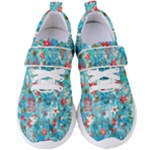 Snowy Winter Foliage, Adoxali, Christmas, Berry, Blue Women s Velcro Strap Shoes