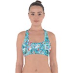 Snowy Winter Foliage, Adoxali, Christmas, Berry, Blue Cross Back Hipster Bikini Top 